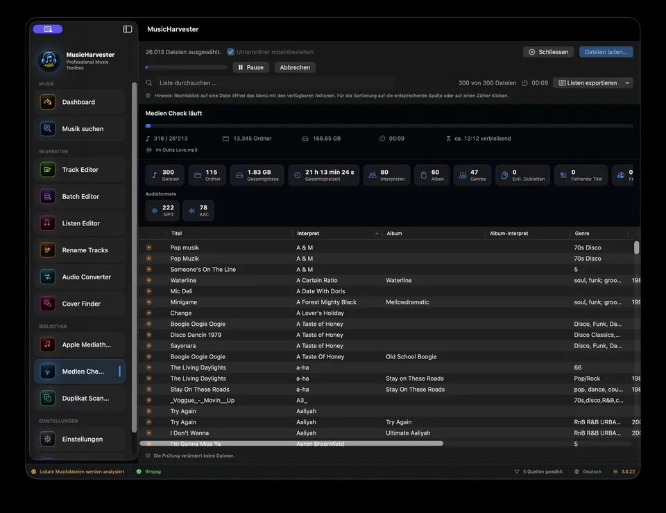 Medien Check – MusicHarvester