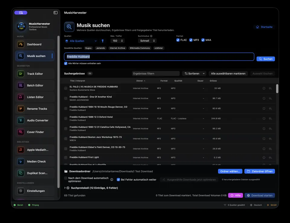 Musik suchen – MusicHarvester