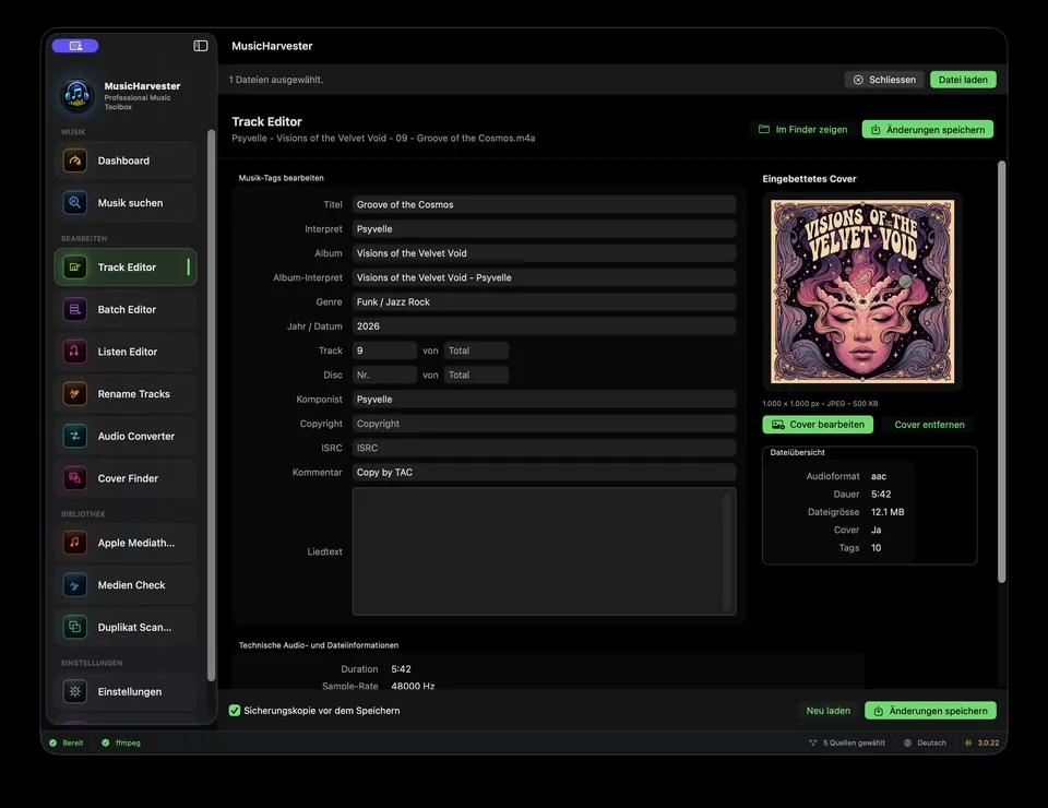Track Editor – MusicHarvester